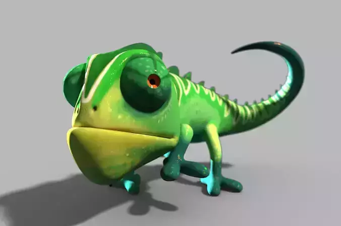 Cartoon chameleon lizard 3D model