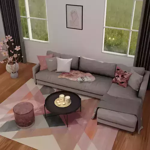 Living Room 1 Blender Scene Free 3D model