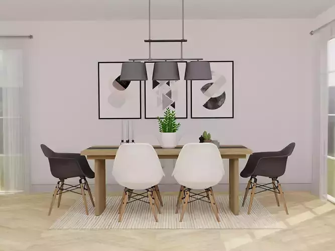 Dining Room 1 Blender Scene Free 3D model