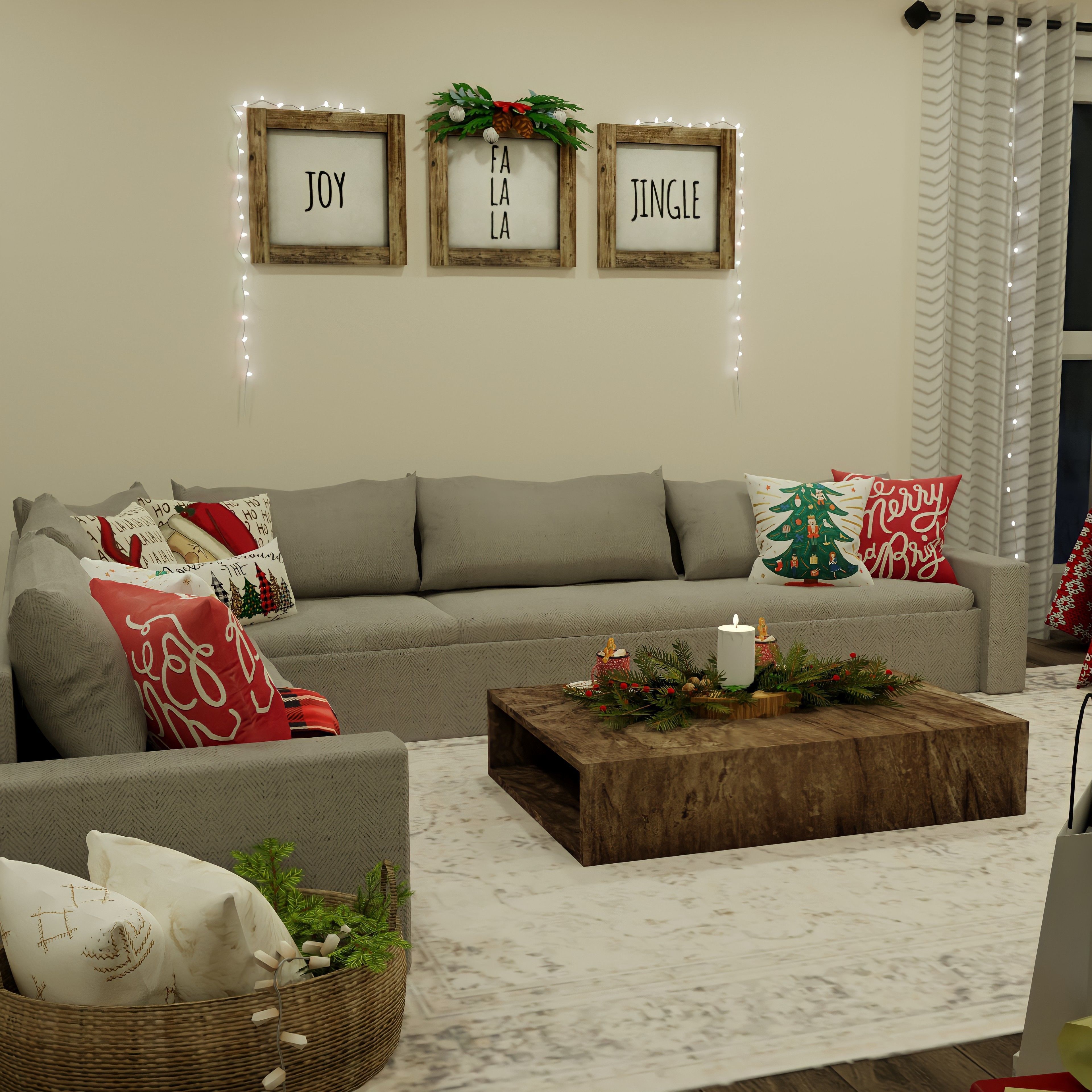Christmas Living Room Blender Scene  - DAY and NIGHT 2Version 3D model_4