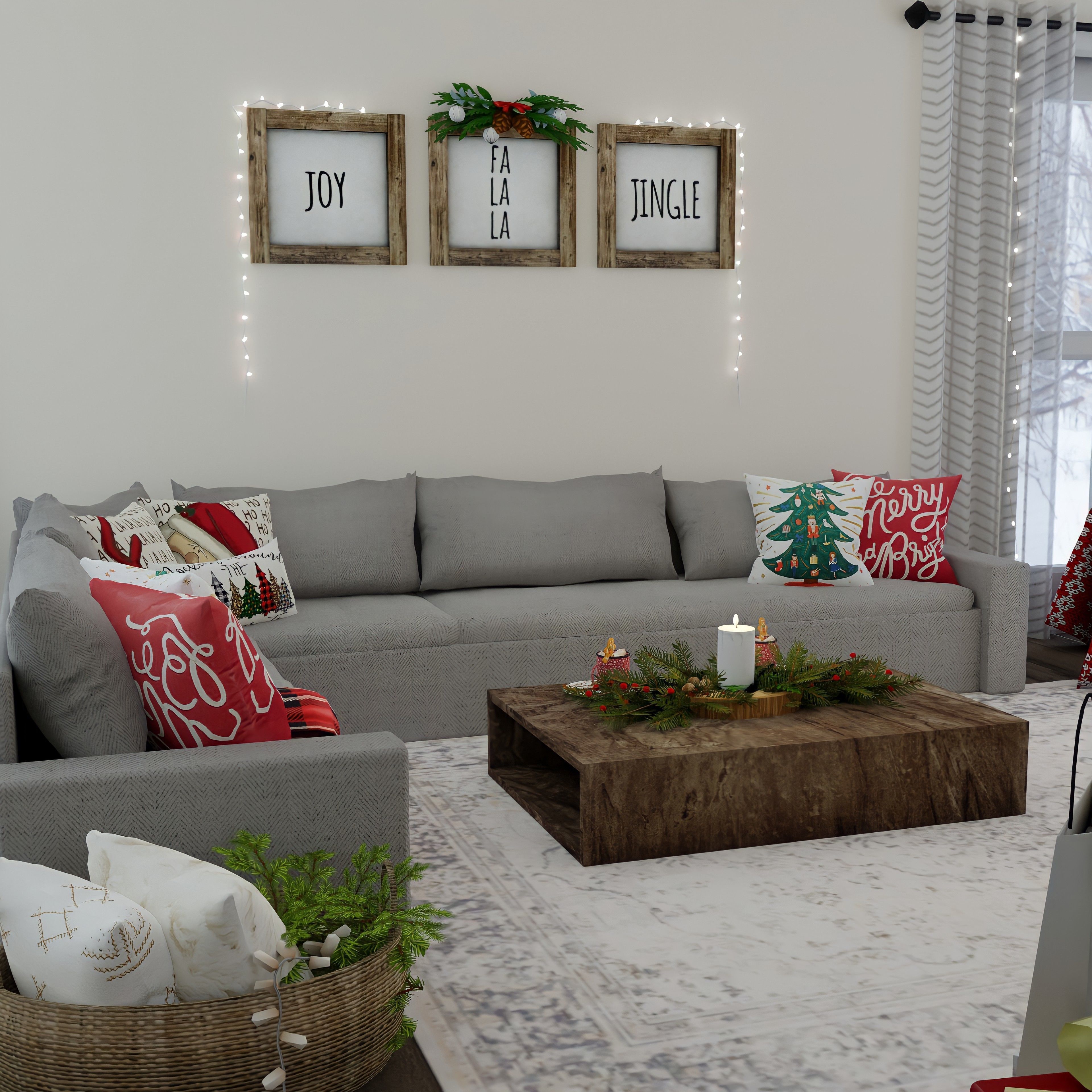 Christmas Living Room Blender Scene  - DAY and NIGHT 2Version 3D model_1