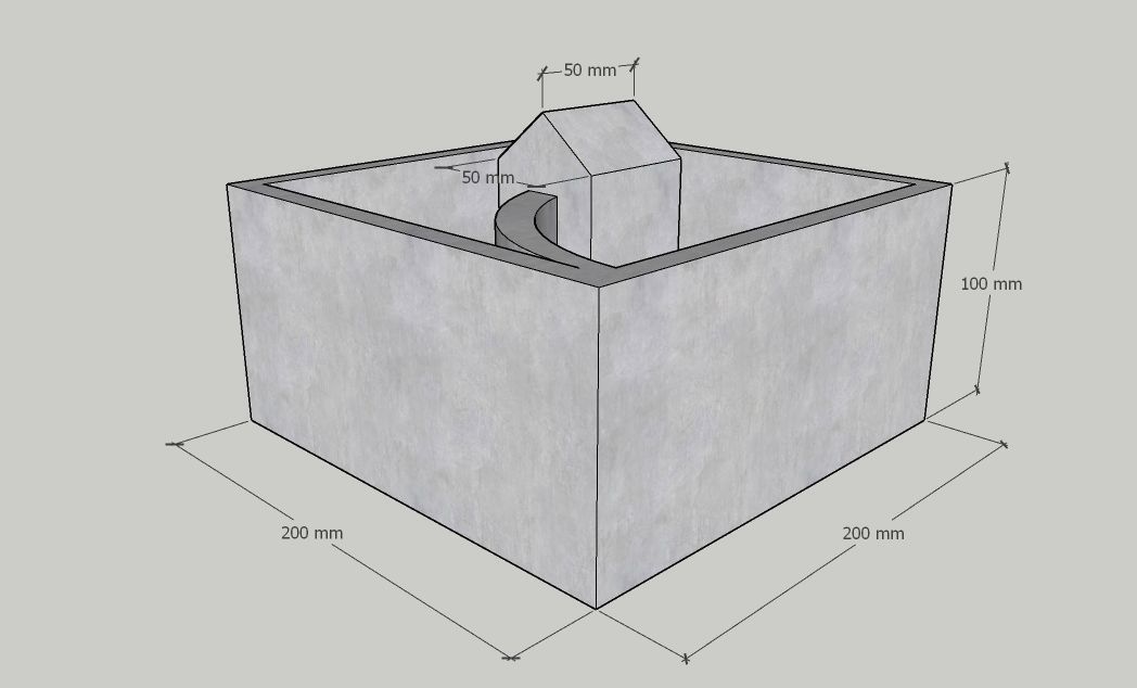 Mini Concrete Planter Box05 3D print model_2