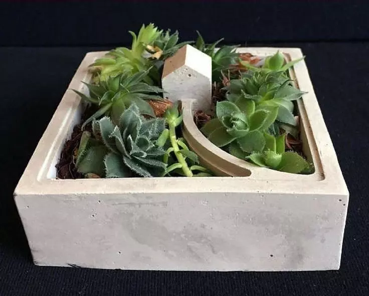 Mini Concrete Planter Box05 3D print model_0