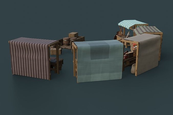 Medieval Market Pack Low-poly 3D model 5
