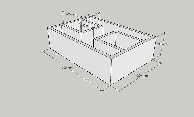 Mini Concrete Planter Box06 3D print model