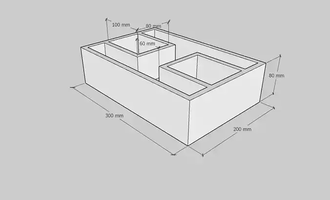 Mini Concrete Planter Box06 3D print model