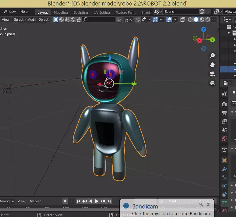 robot in blender Low-poly 3D model_0