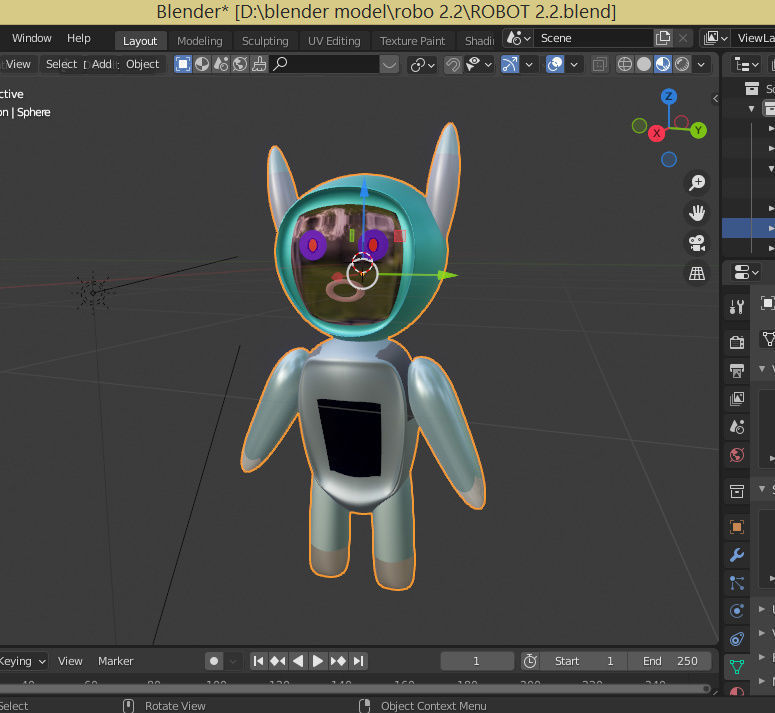 robot in blender Low-poly 3D model_1