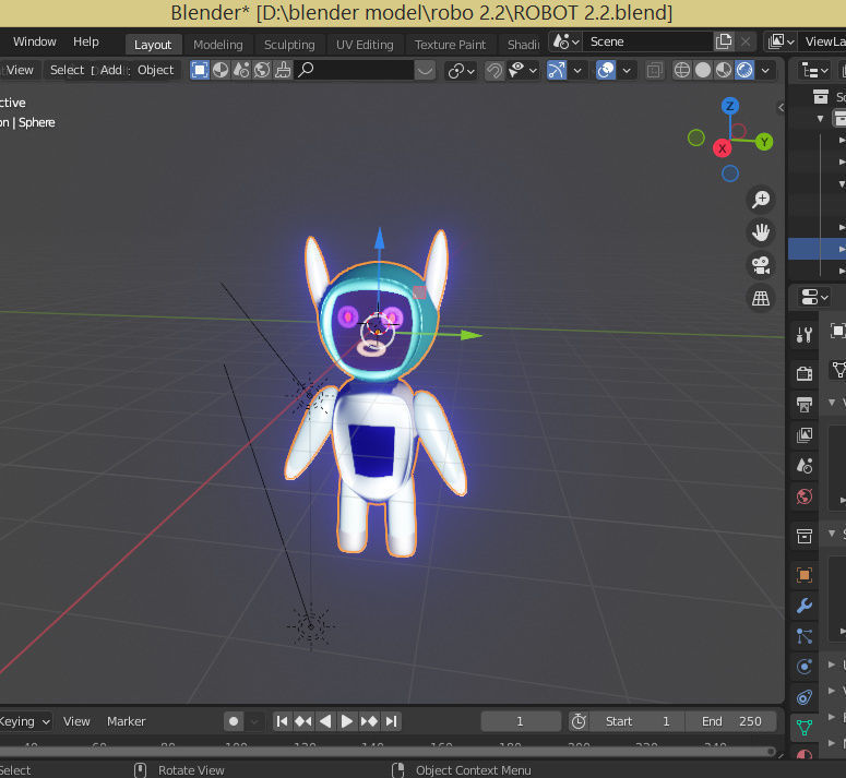 robot in blender Low-poly 3D model_2