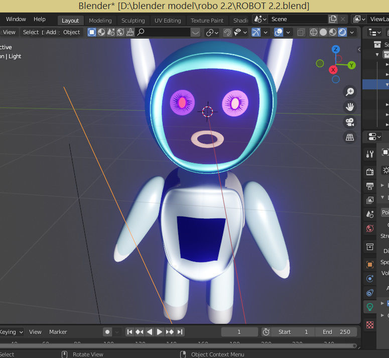 robot in blender Low-poly 3D model_3