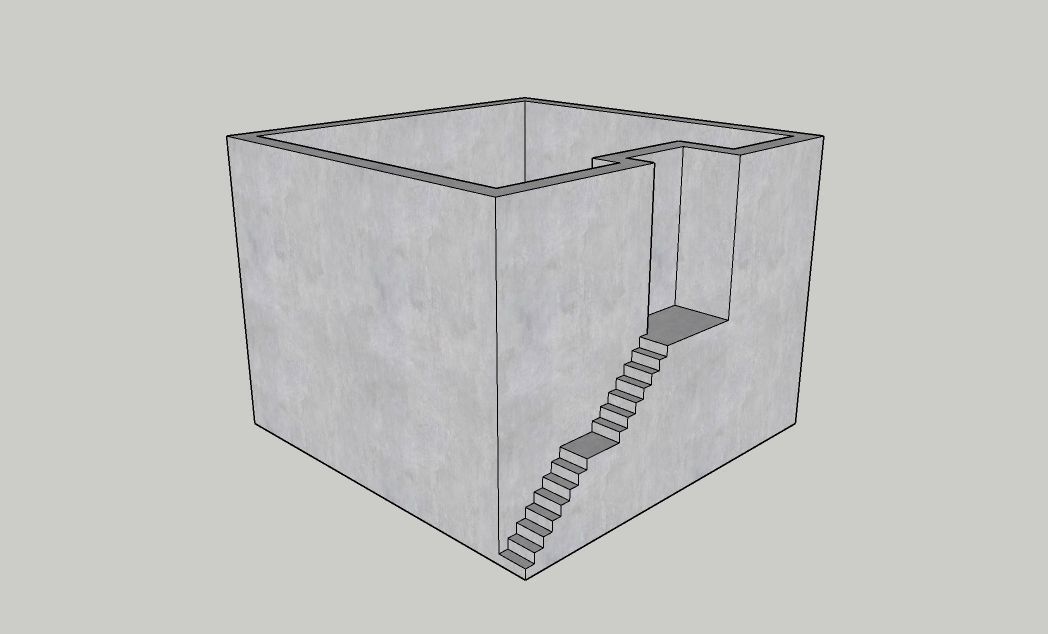 Mini Concrete Planter Box07 3D print model_1