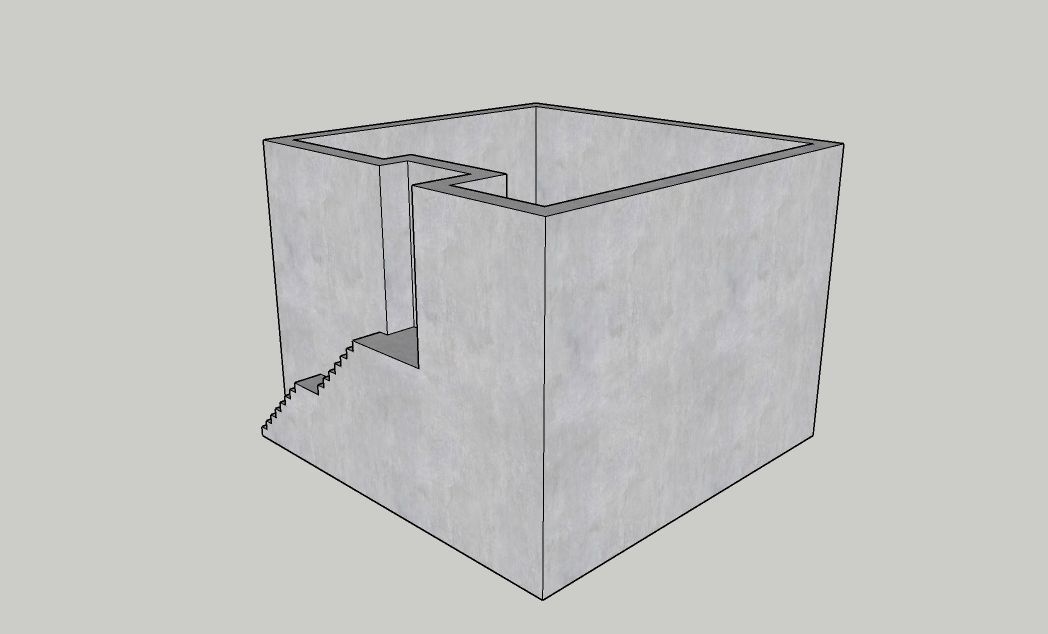 Mini Concrete Planter Box07 3D print model_4
