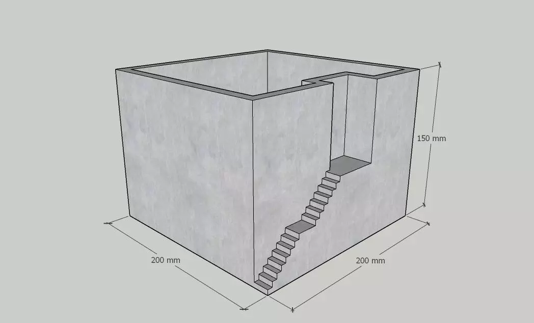 Mini Concrete Planter Box07 3D print model_0