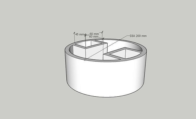 Mini Concrete Planter Box08 3D print model