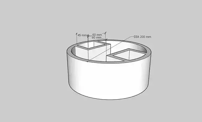 Mini Concrete Planter Box08 3D print model