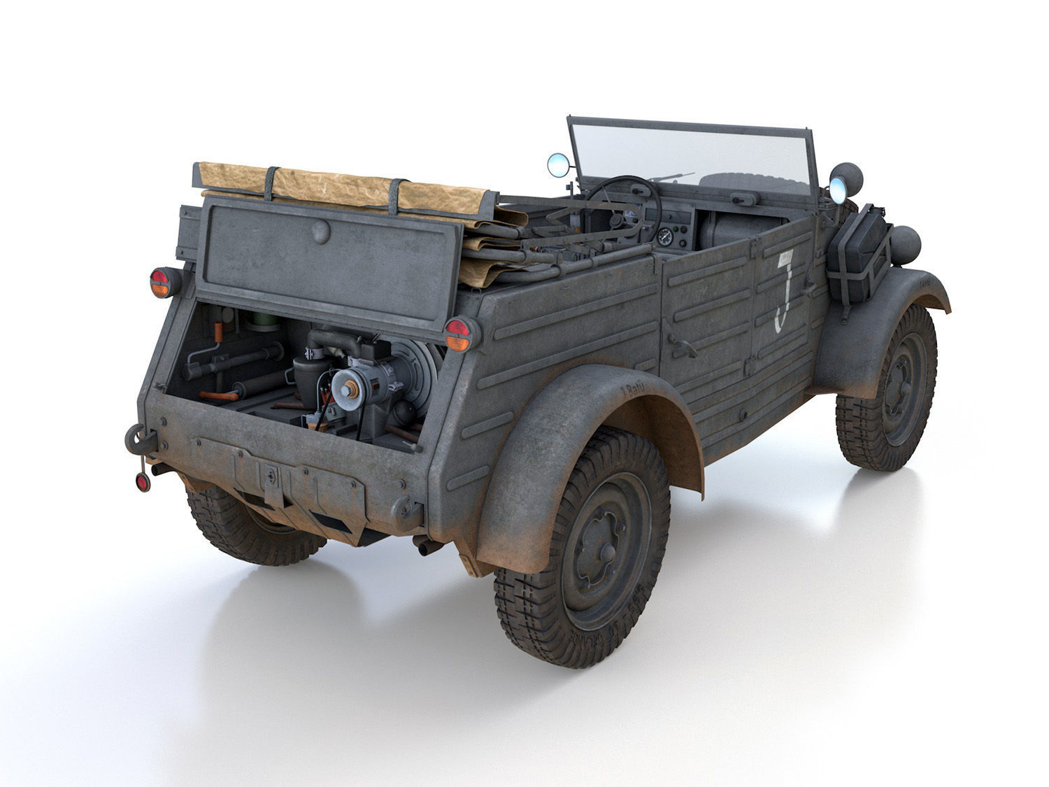 VW - Typ 82 - Kuebelwagen - 26 Panzer Division 3D model_10
