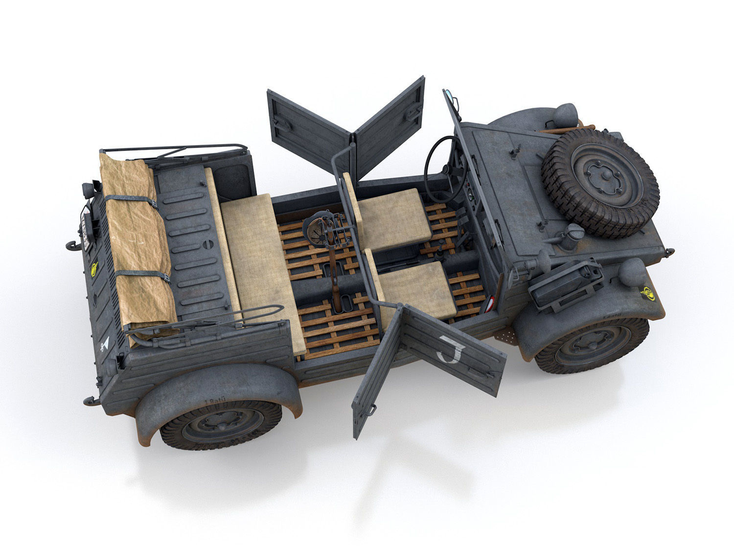 VW - Typ 82 - Kuebelwagen - 26 Panzer Division 3D model_9