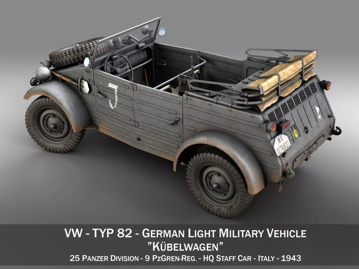 VW - Typ 82 - Kuebelwagen - 26 Panzer Division 3D model_0