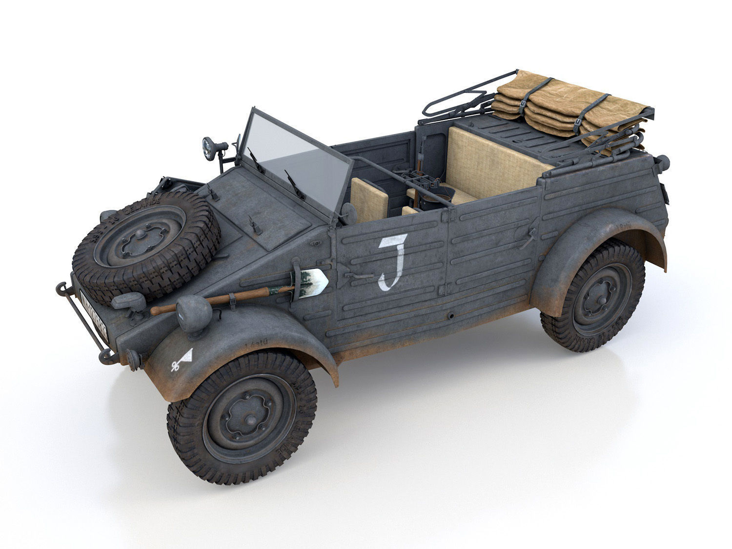 VW - Typ 82 - Kuebelwagen - 26 Panzer Division 3D model_2