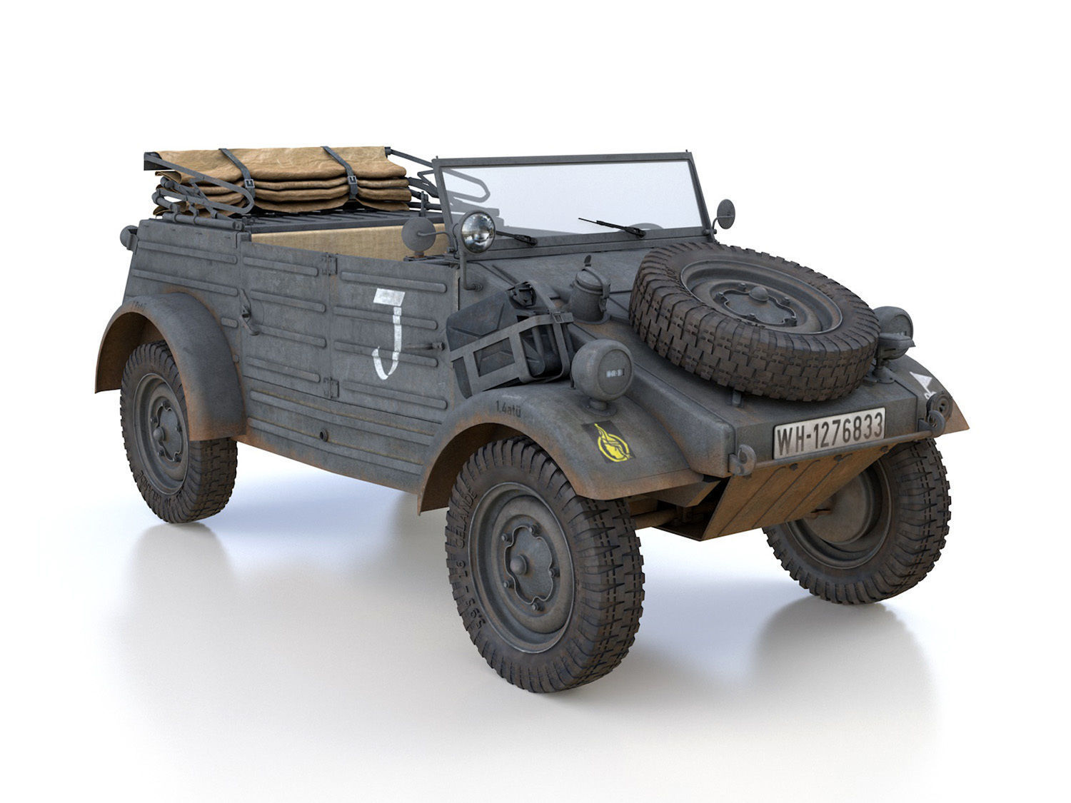 VW - Typ 82 - Kuebelwagen - 26 Panzer Division 3D model_7