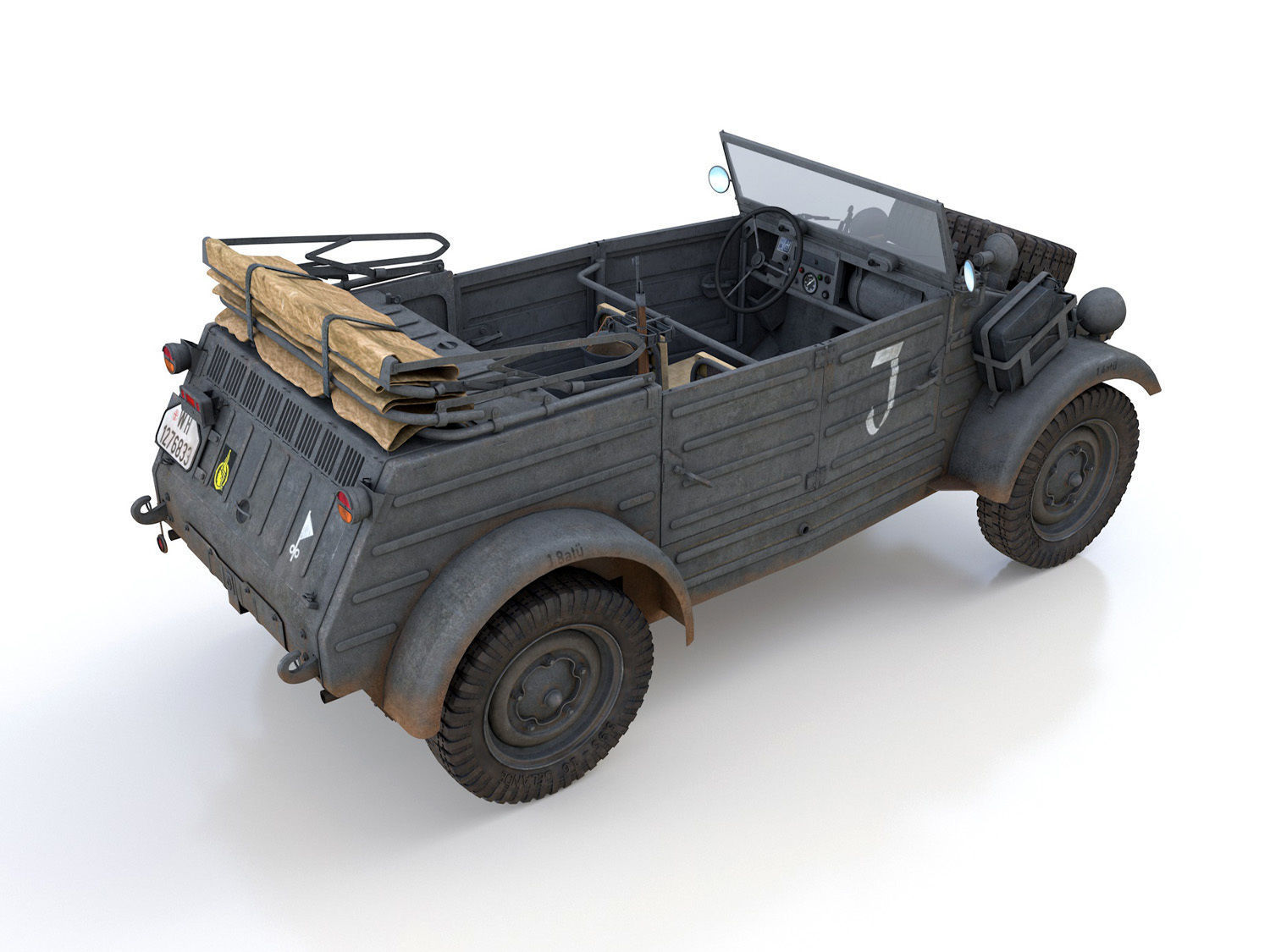 VW - Typ 82 - Kuebelwagen - 26 Panzer Division 3D model_6