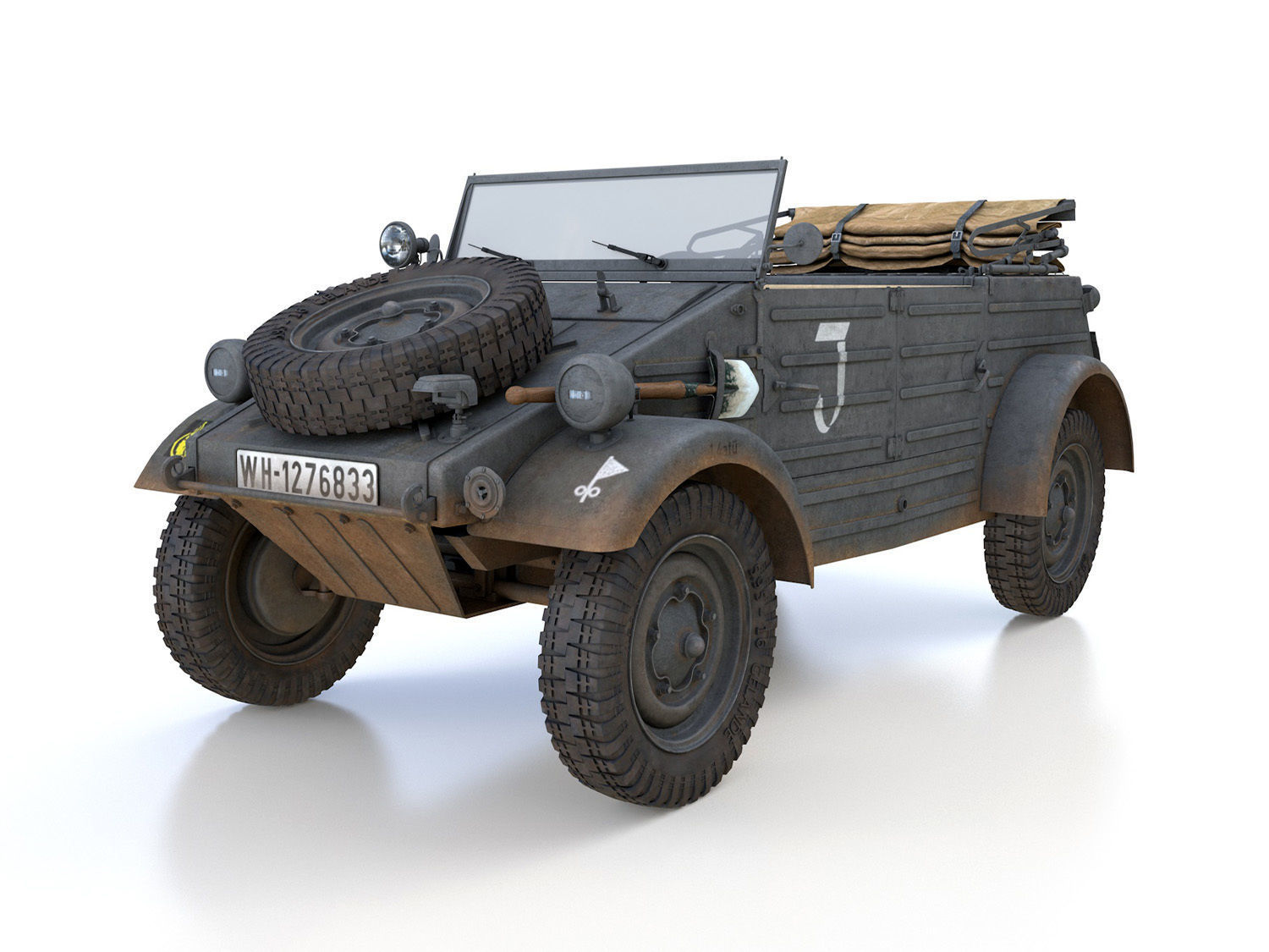VW - Typ 82 - Kuebelwagen - 26 Panzer Division 3D model_1