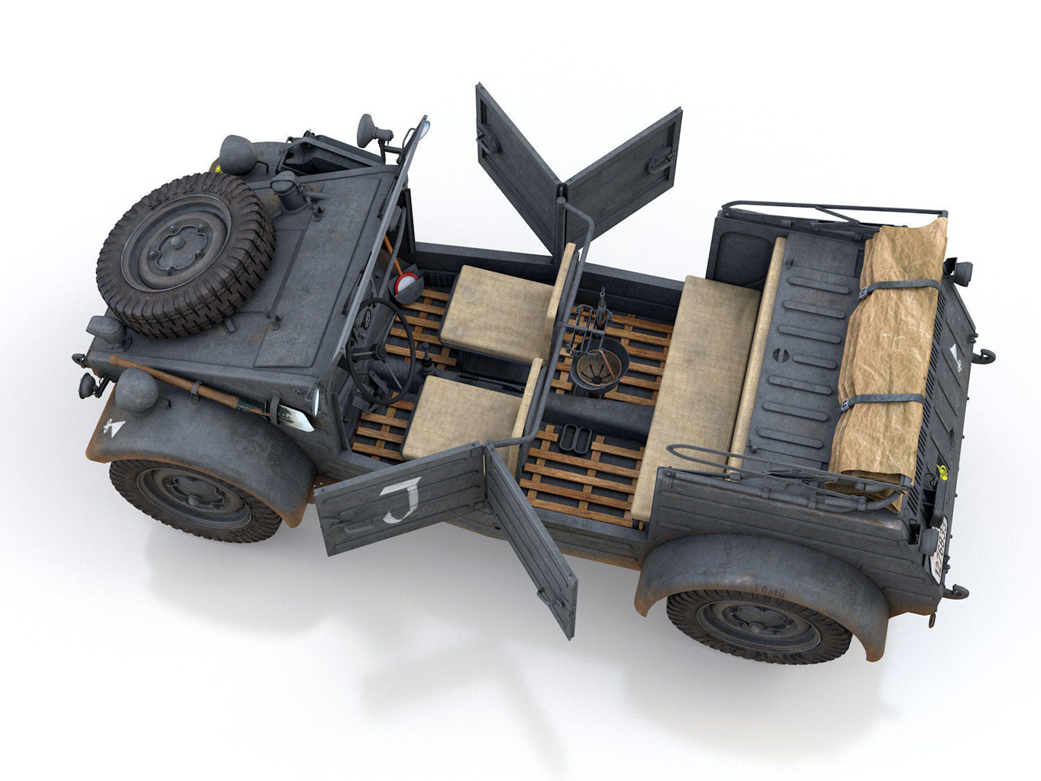 VW - Typ 82 - Kuebelwagen - 26 Panzer Division 3D model_8