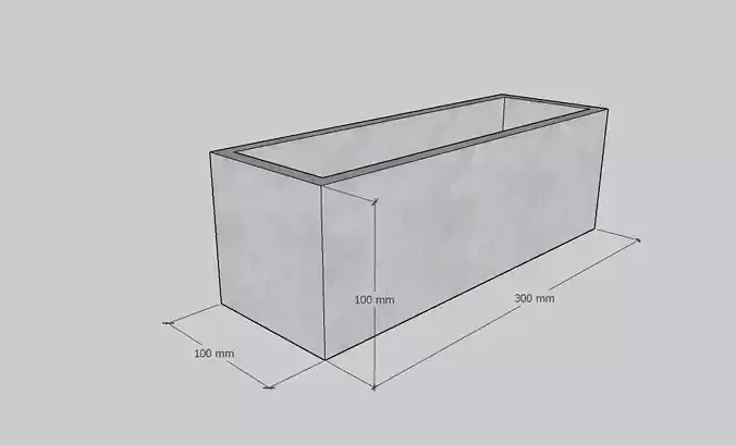 Mini Concrete Planter Box10 3D print model