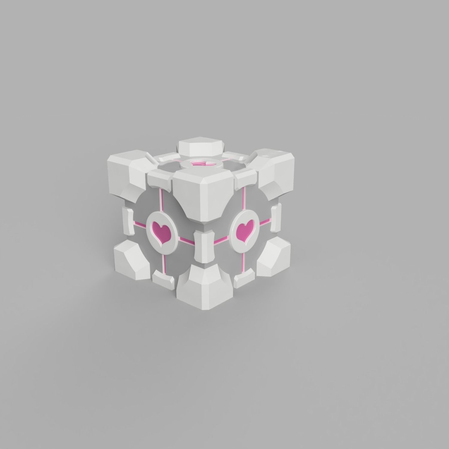 Portal Companion Cube Keycaps 3D print model_3
