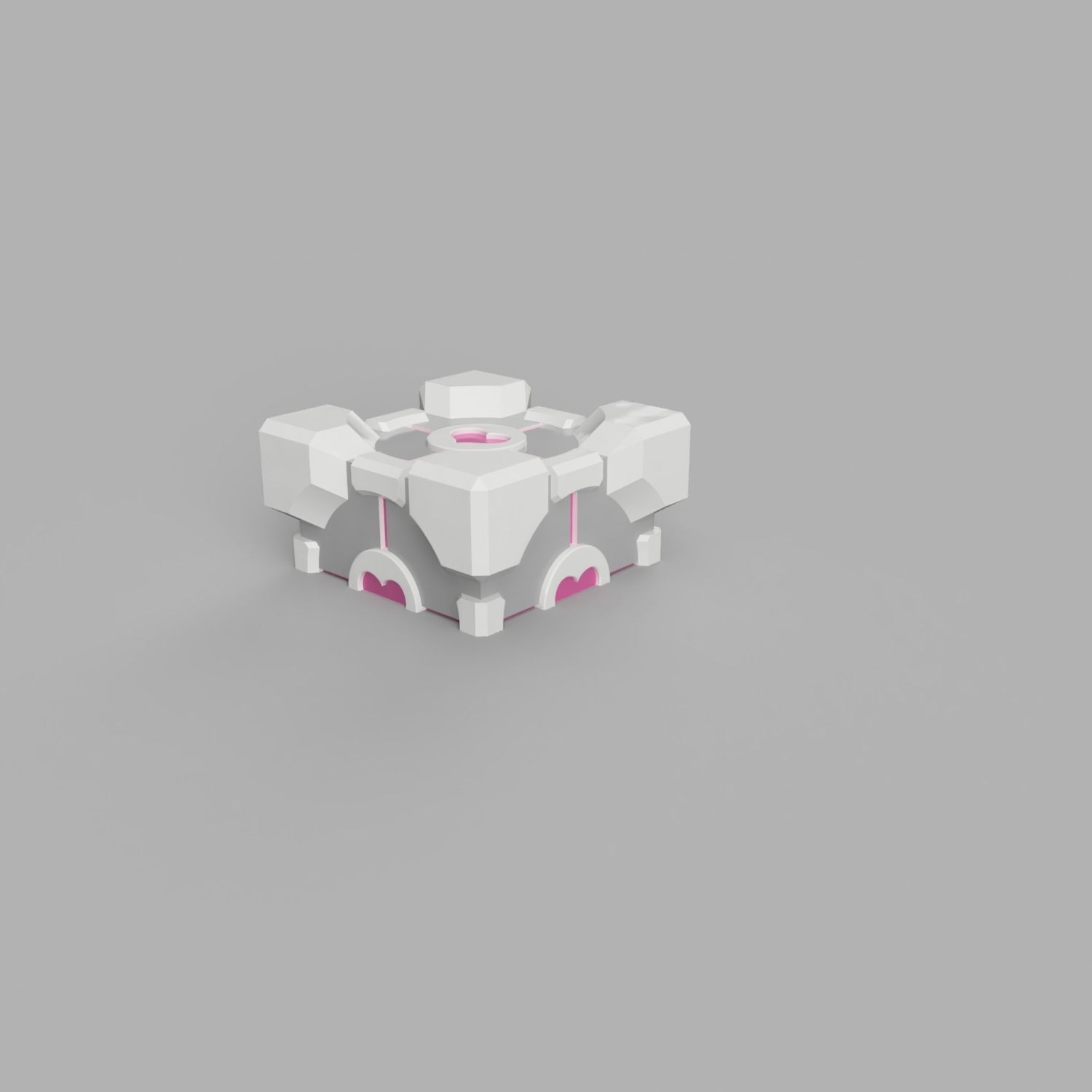 Portal Companion Cube Keycaps 3D print model_4