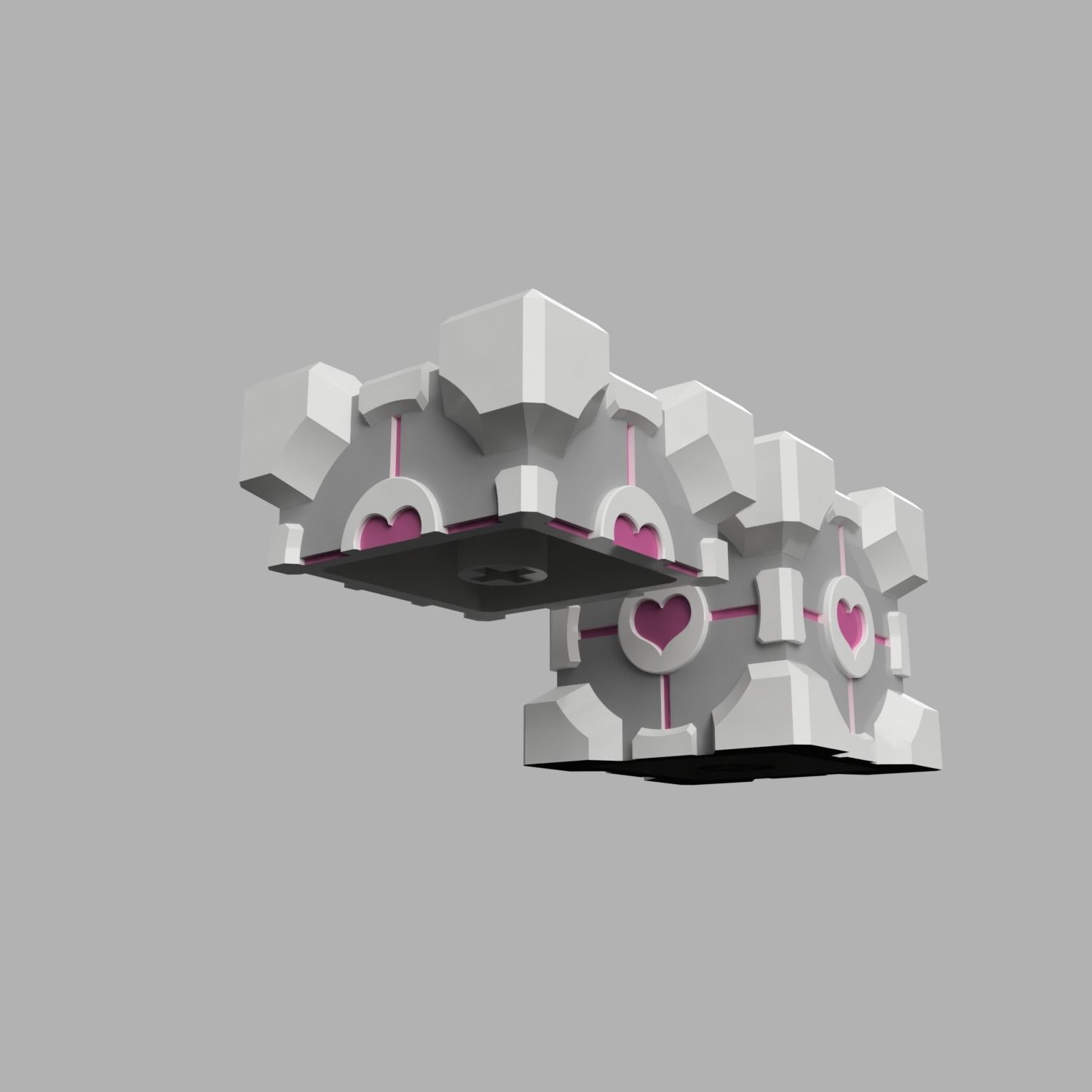 Portal Companion Cube Keycaps 3D print model_2