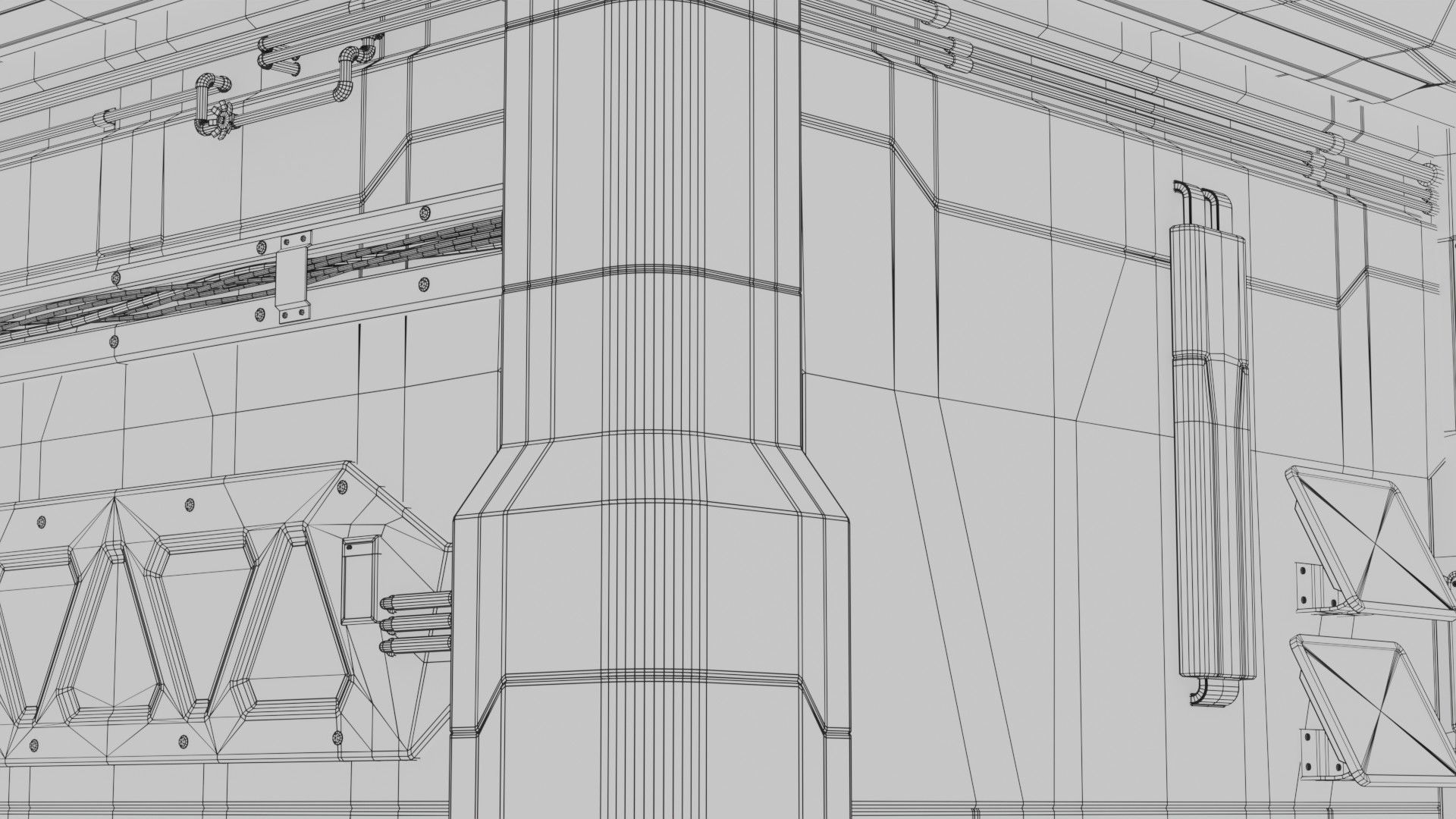 Sci Fi Modular Interior 1A Low-poly 3D model_12