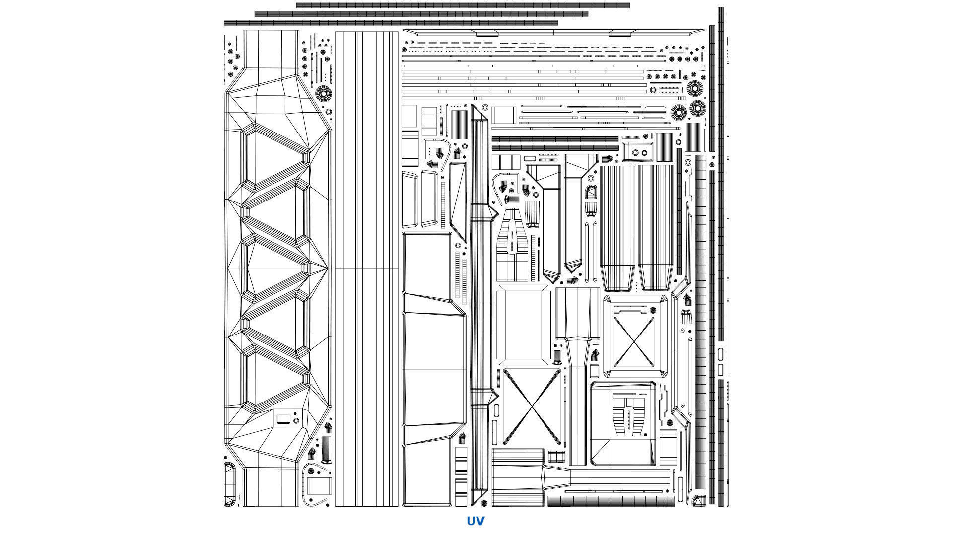 Sci Fi Modular Interior 1A Low-poly 3D model_17