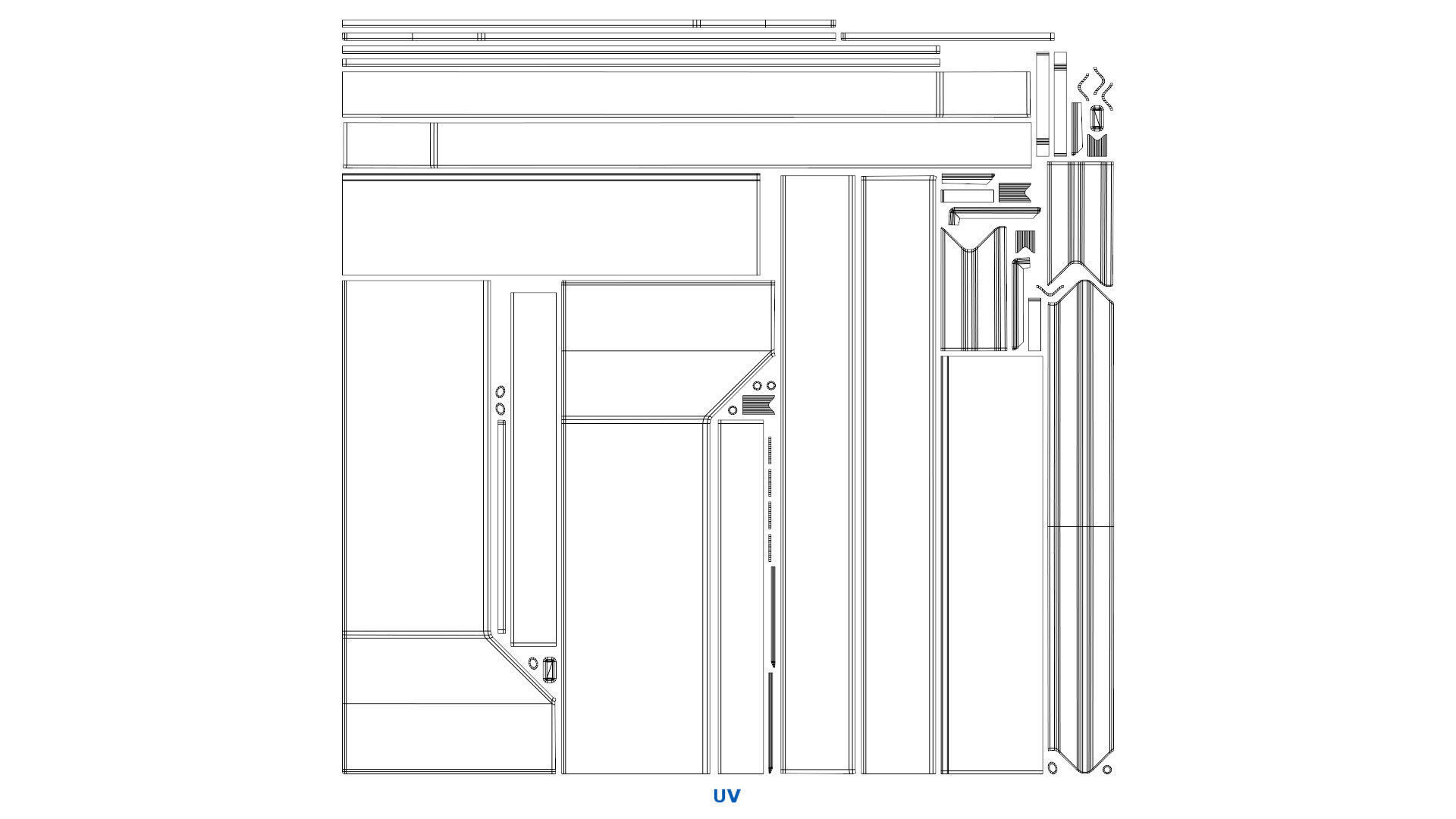Sci Fi Modular Interior 1A Low-poly 3D model_15