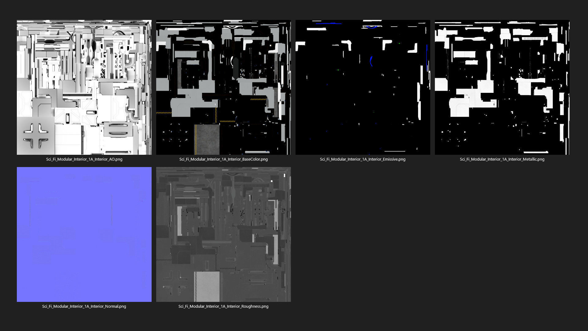 Sci Fi Modular Interior 1A Low-poly 3D model_14