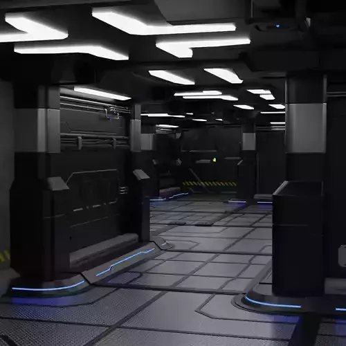 Sci Fi Modular Interior 1A Low-poly 3D model Sci Fi Modular Interior 1A Low-poly 3D model