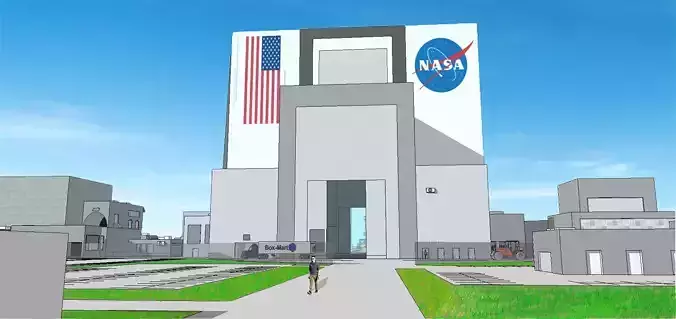 Nasa vehicle assembly building Low-poly 3D model