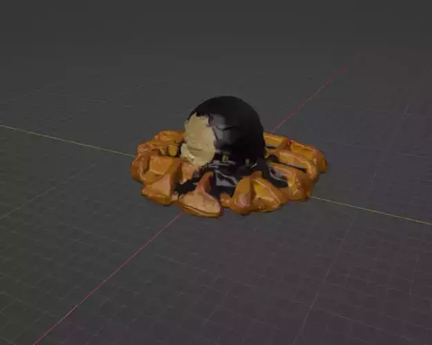 waffle with ice cream