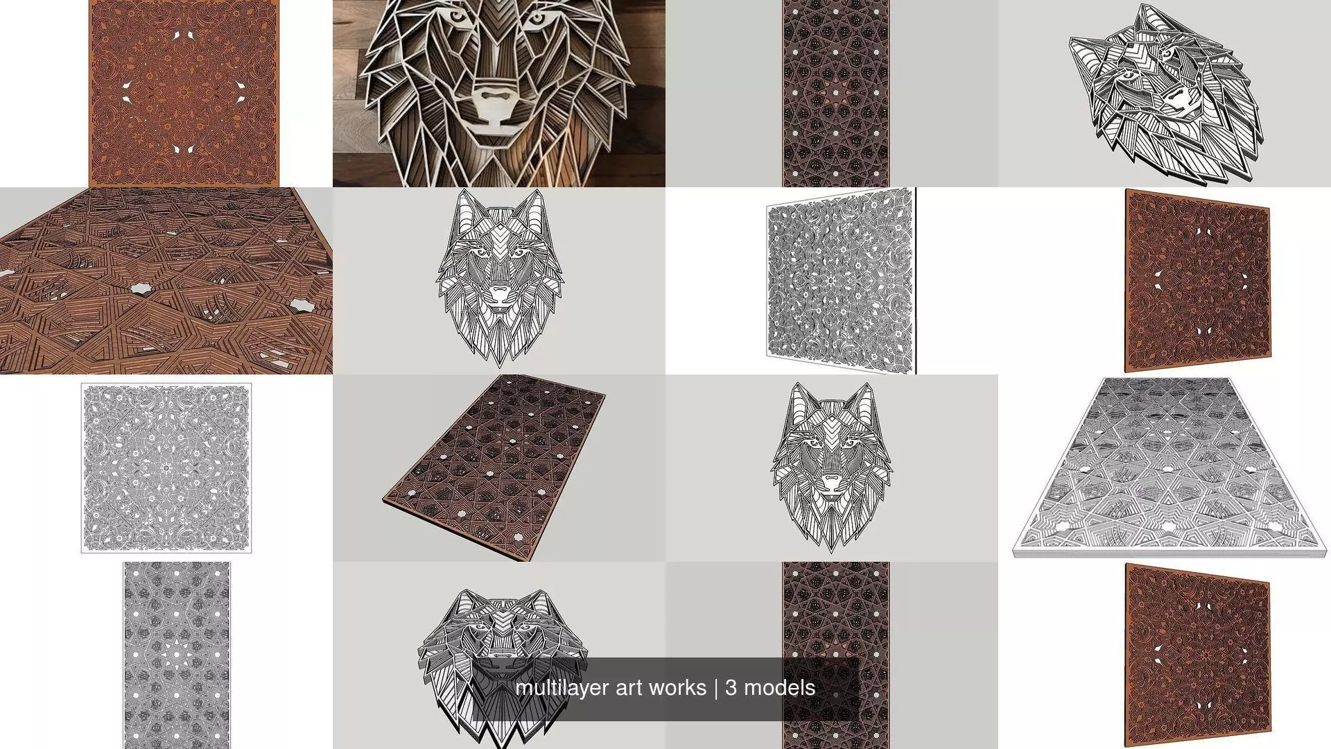 multilayer art works 3D Model Collection_0