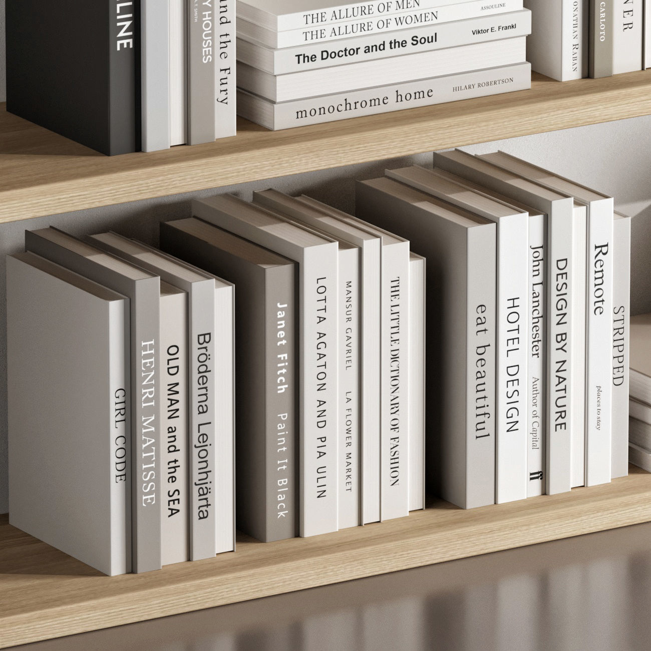 Set of books in beige 3D model_5