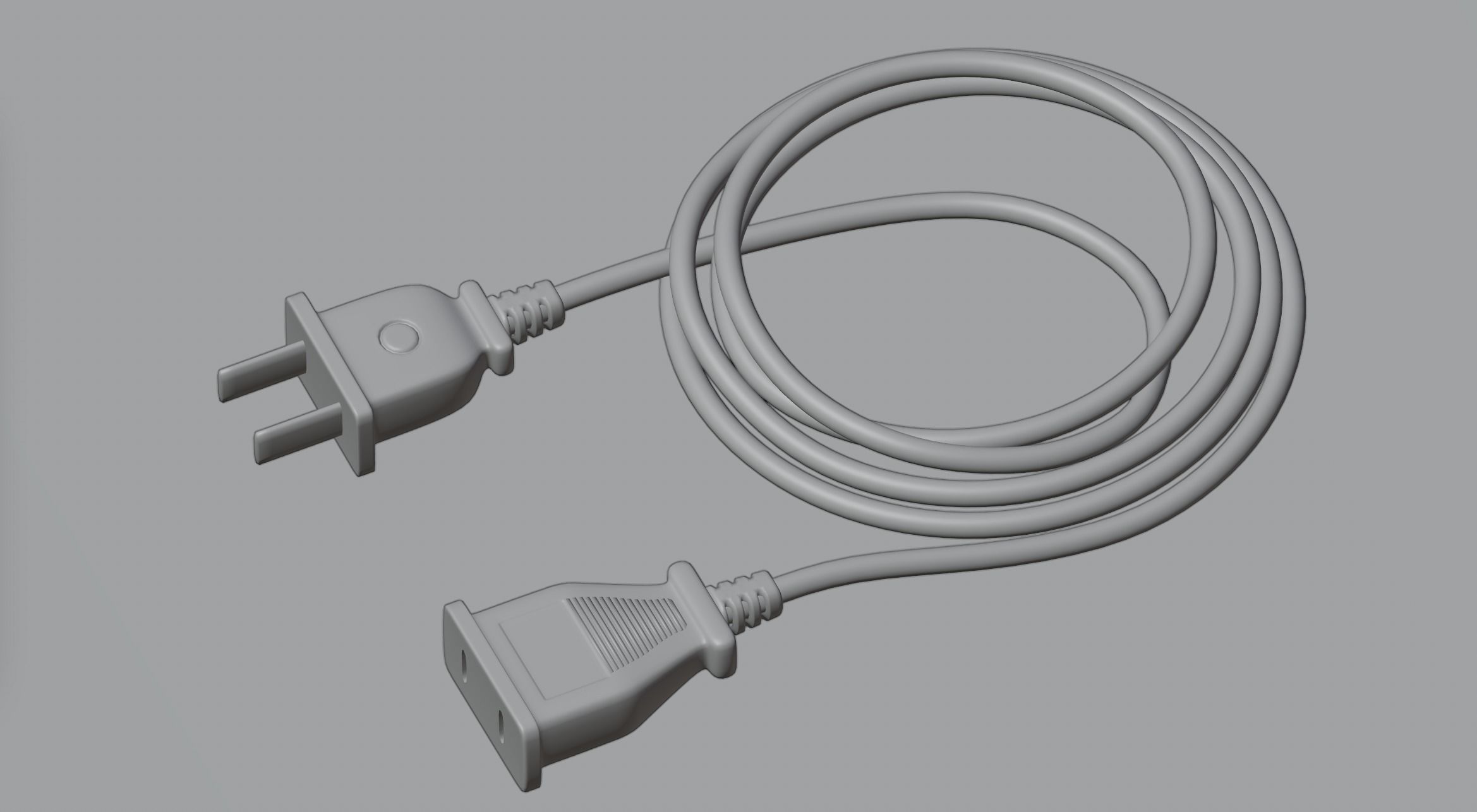Wire with plug 3D model_1