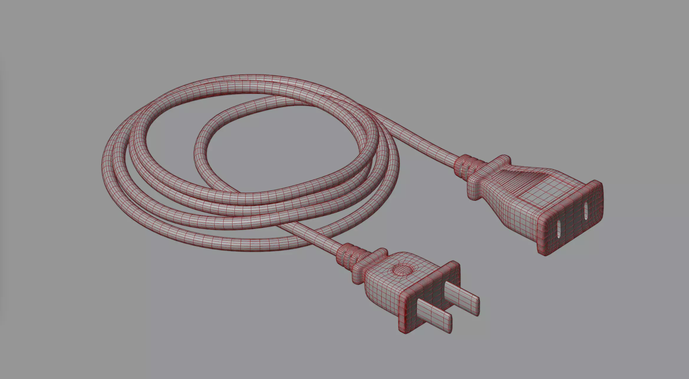 Wire with plug 3D model_0