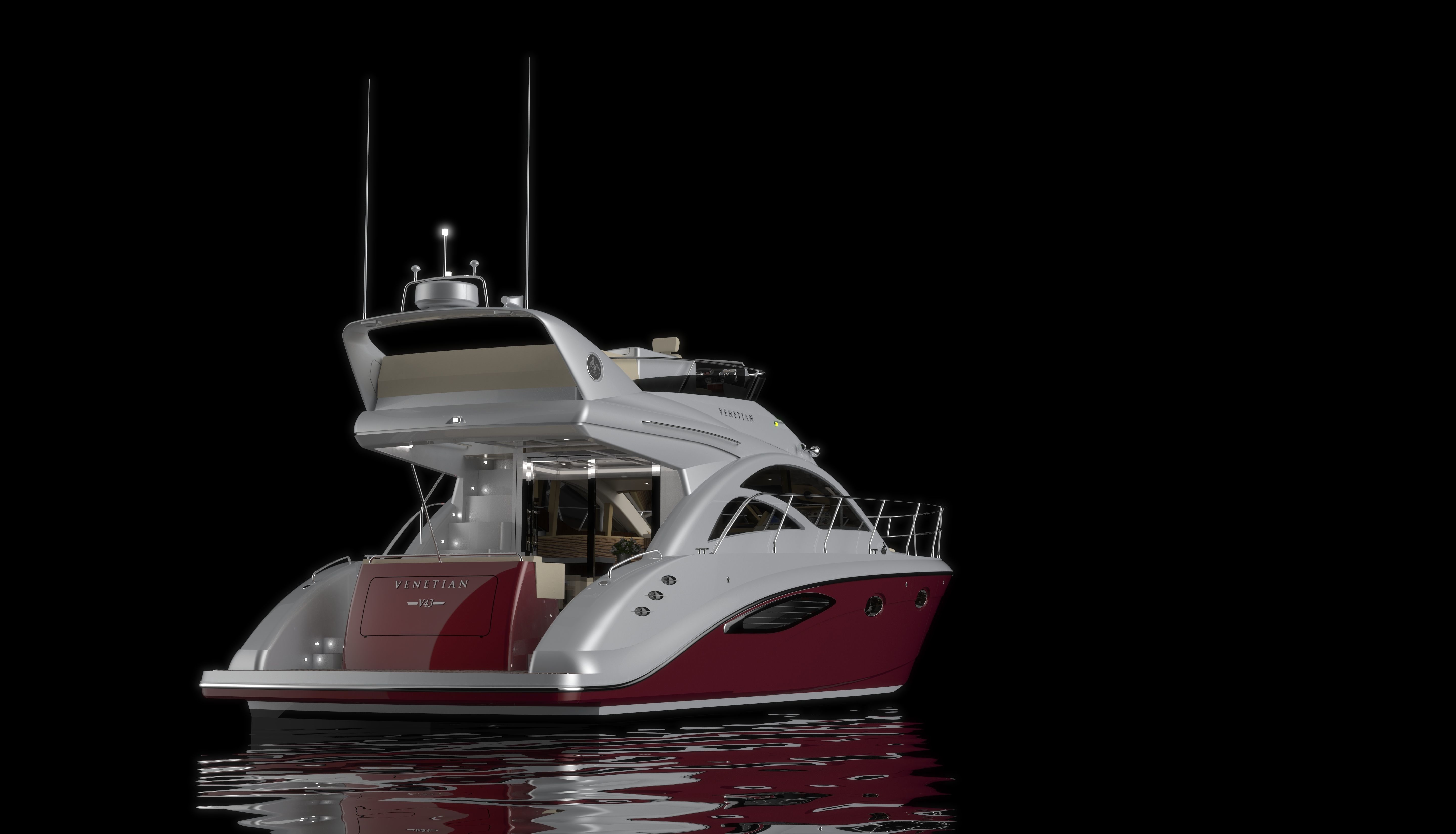 43 Foot Flybridge Motor Yacht 3D model_16