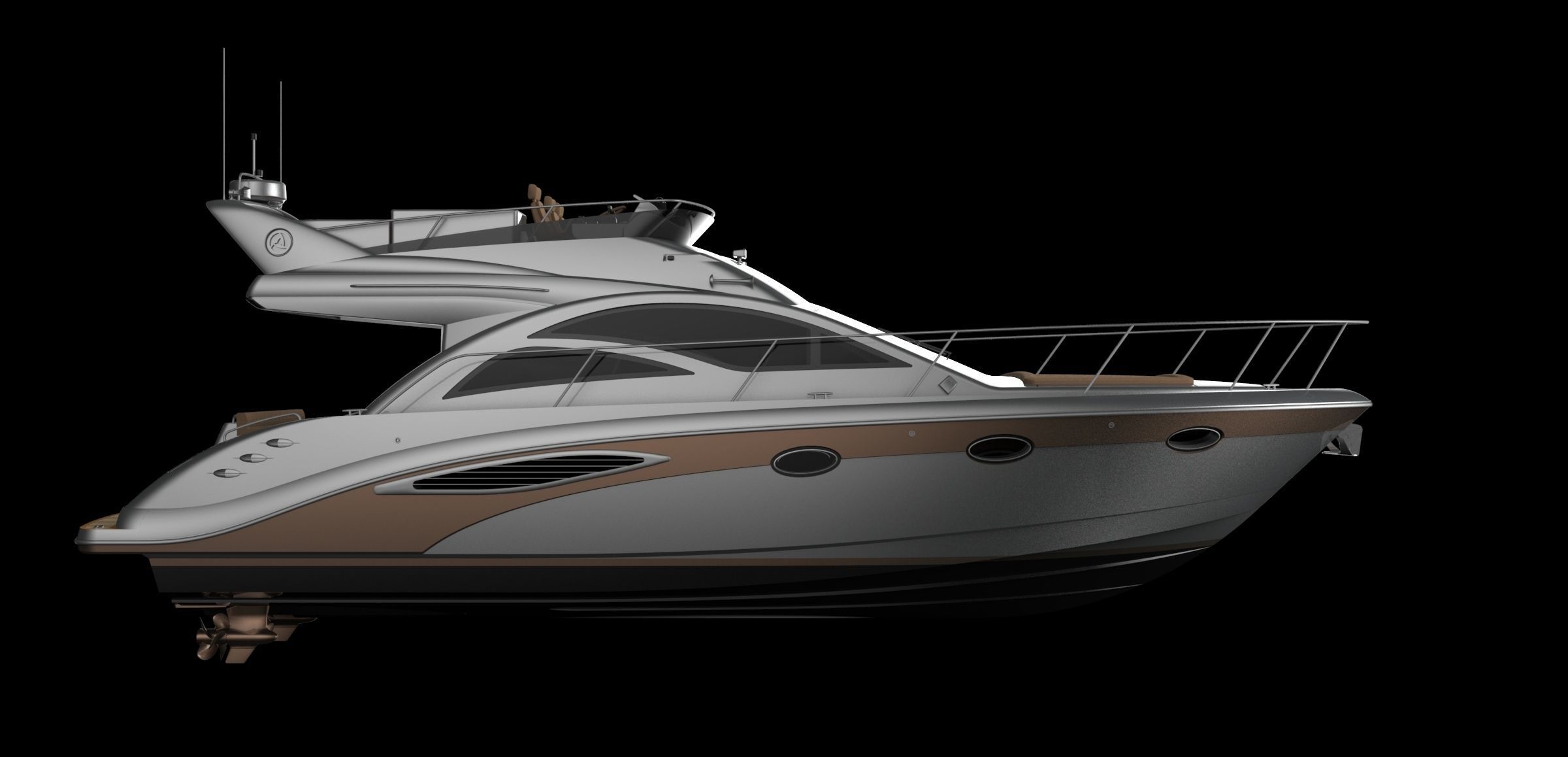 43 Foot Flybridge Motor Yacht 3D model_11