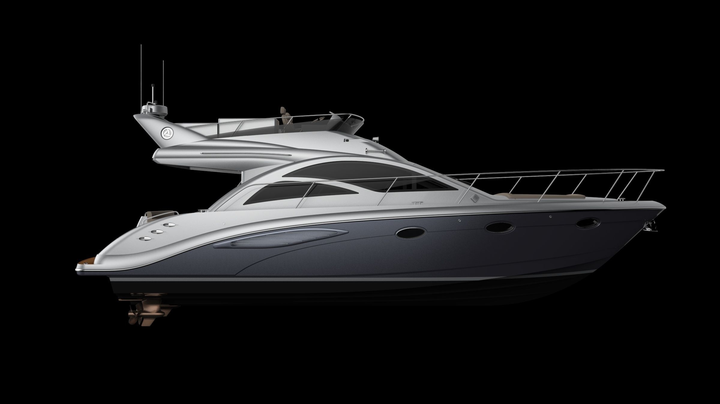 43 Foot Flybridge Motor Yacht 3D model_12