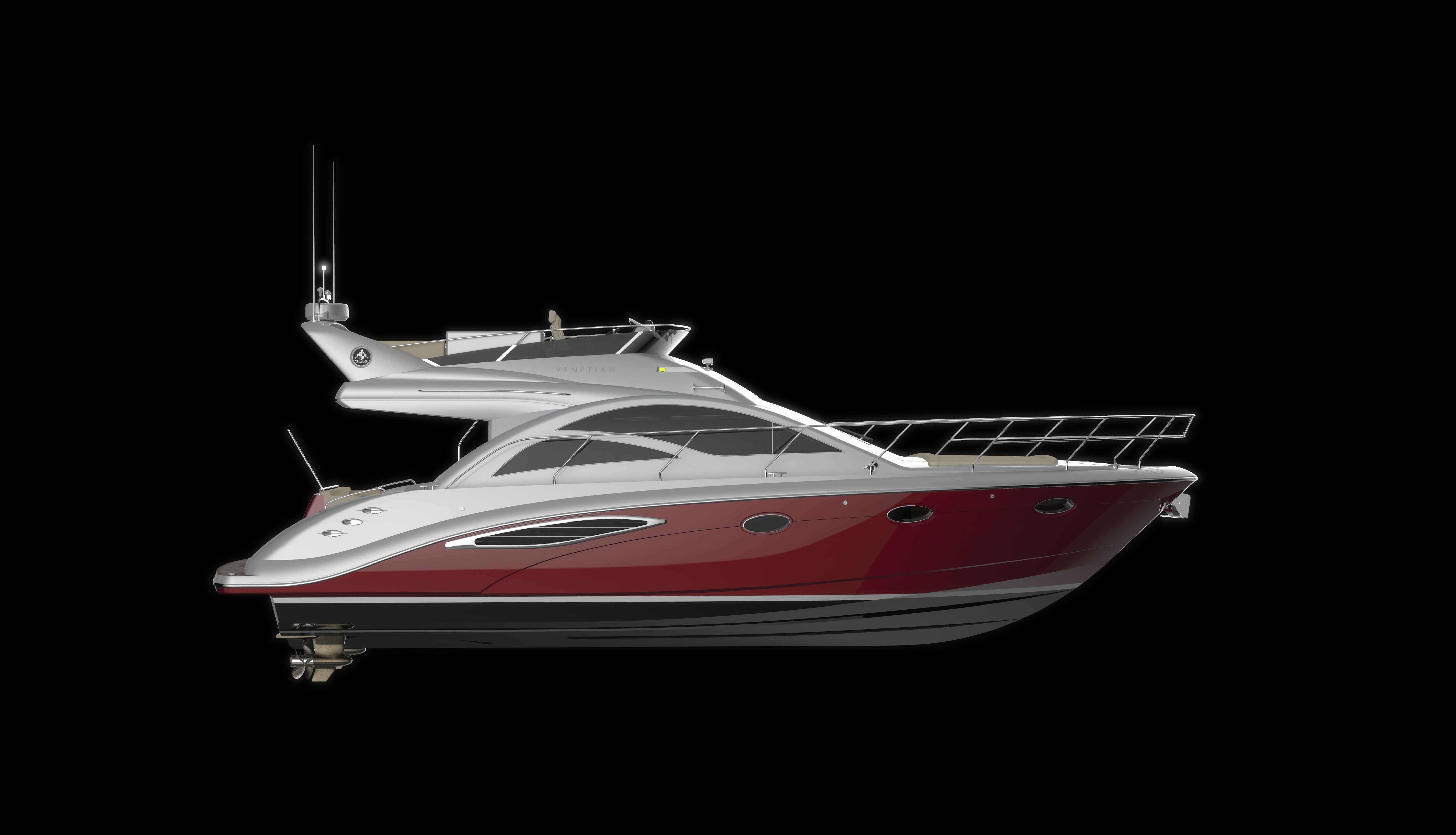43 Foot Flybridge Motor Yacht 3D model_19
