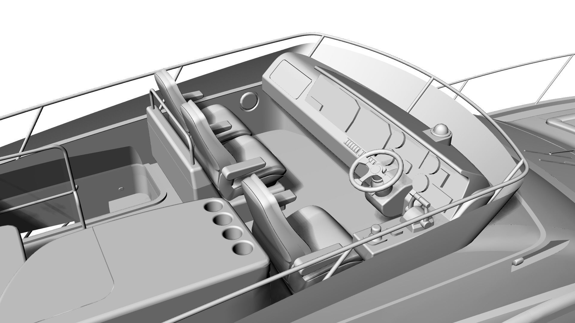 43 Foot Flybridge Motor Yacht 3D model_39