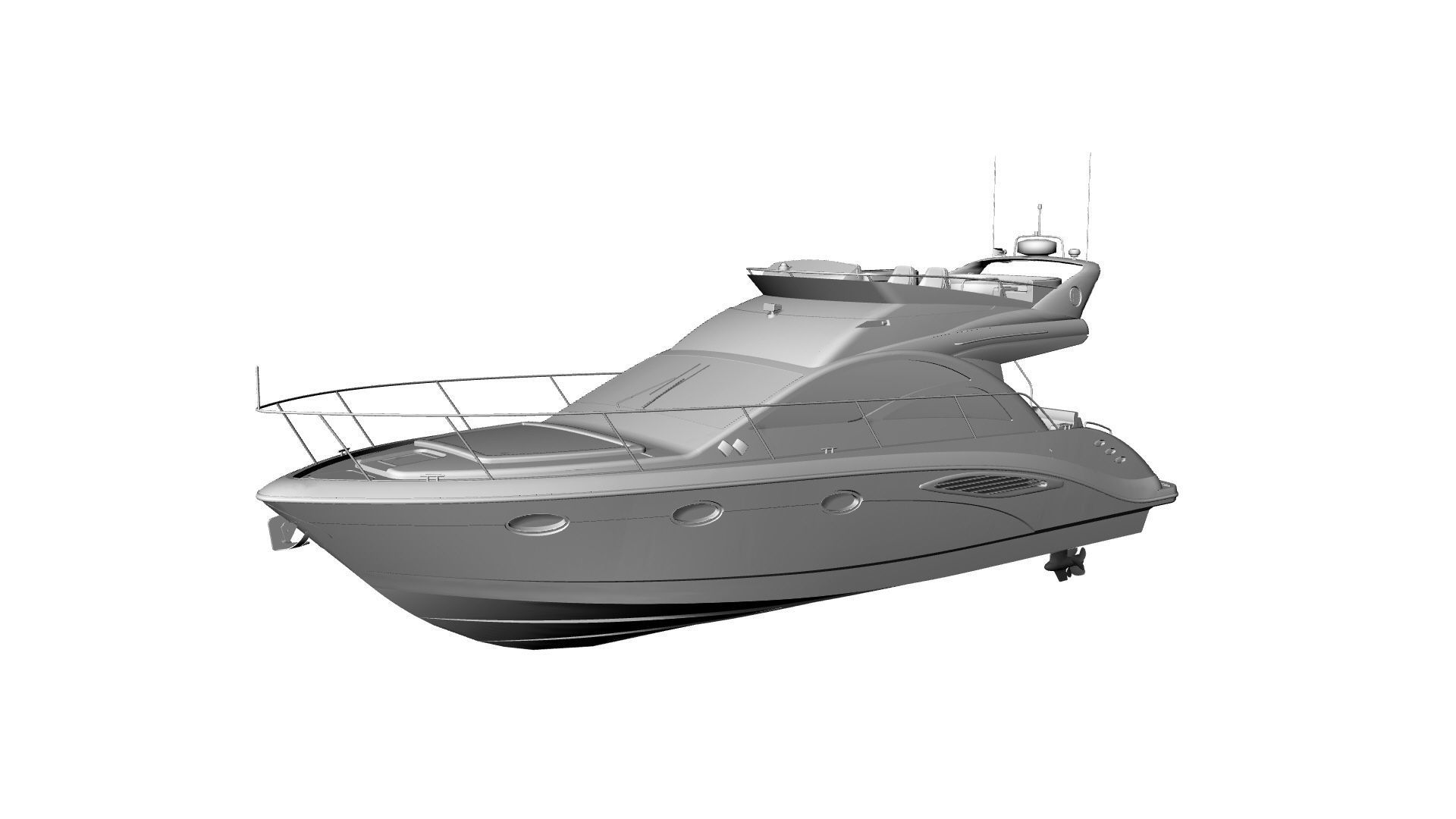 43 Foot Flybridge Motor Yacht 3D model_32