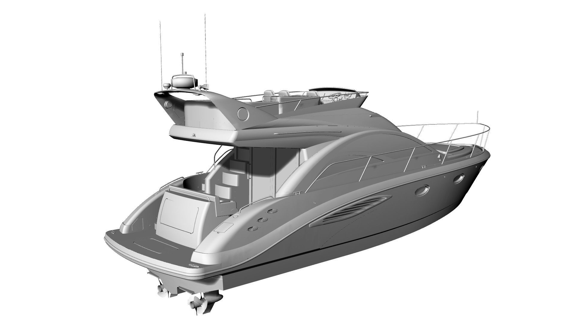 43 Foot Flybridge Motor Yacht 3D model_35