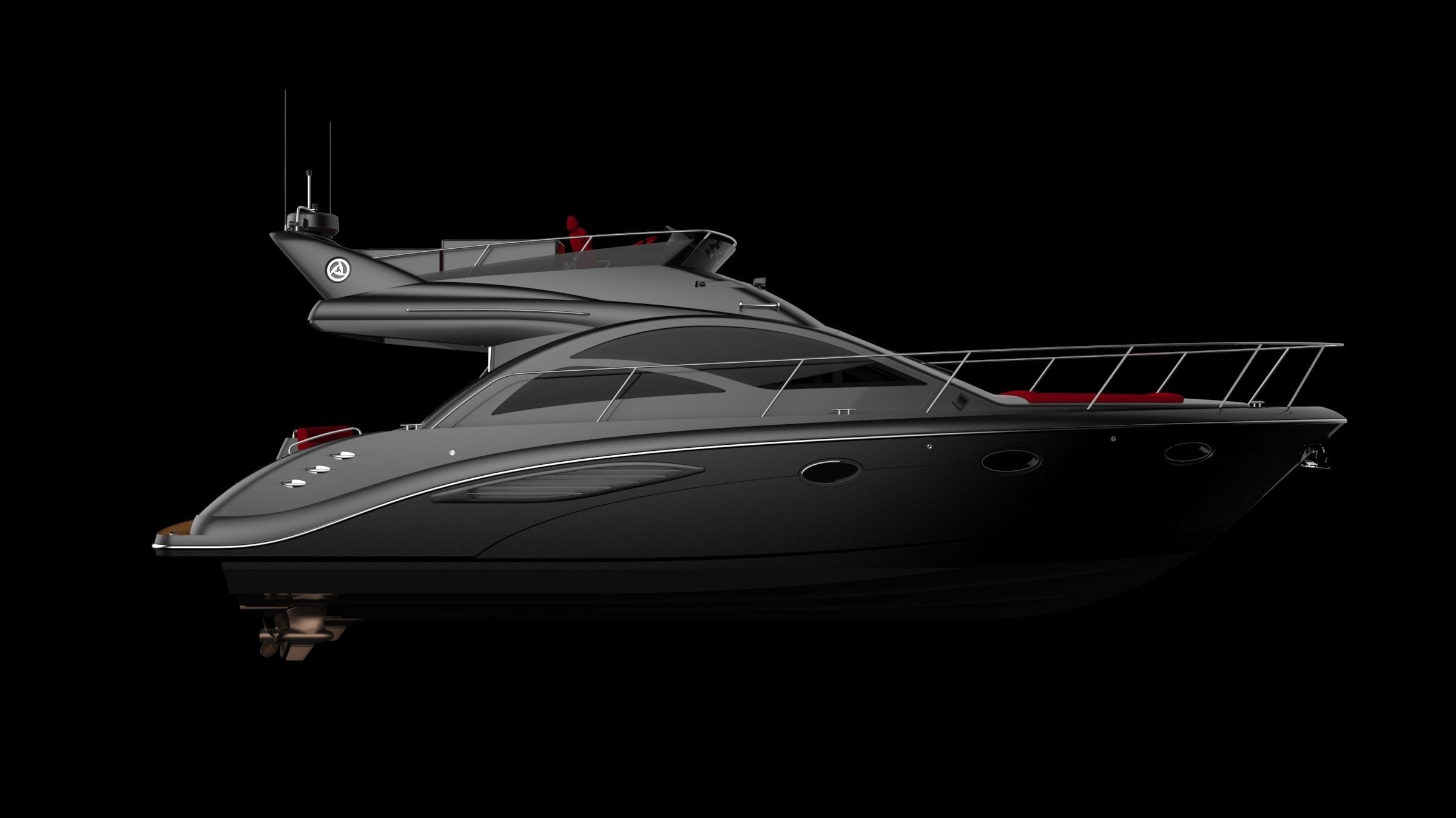 43 Foot Flybridge Motor Yacht 3D model_8